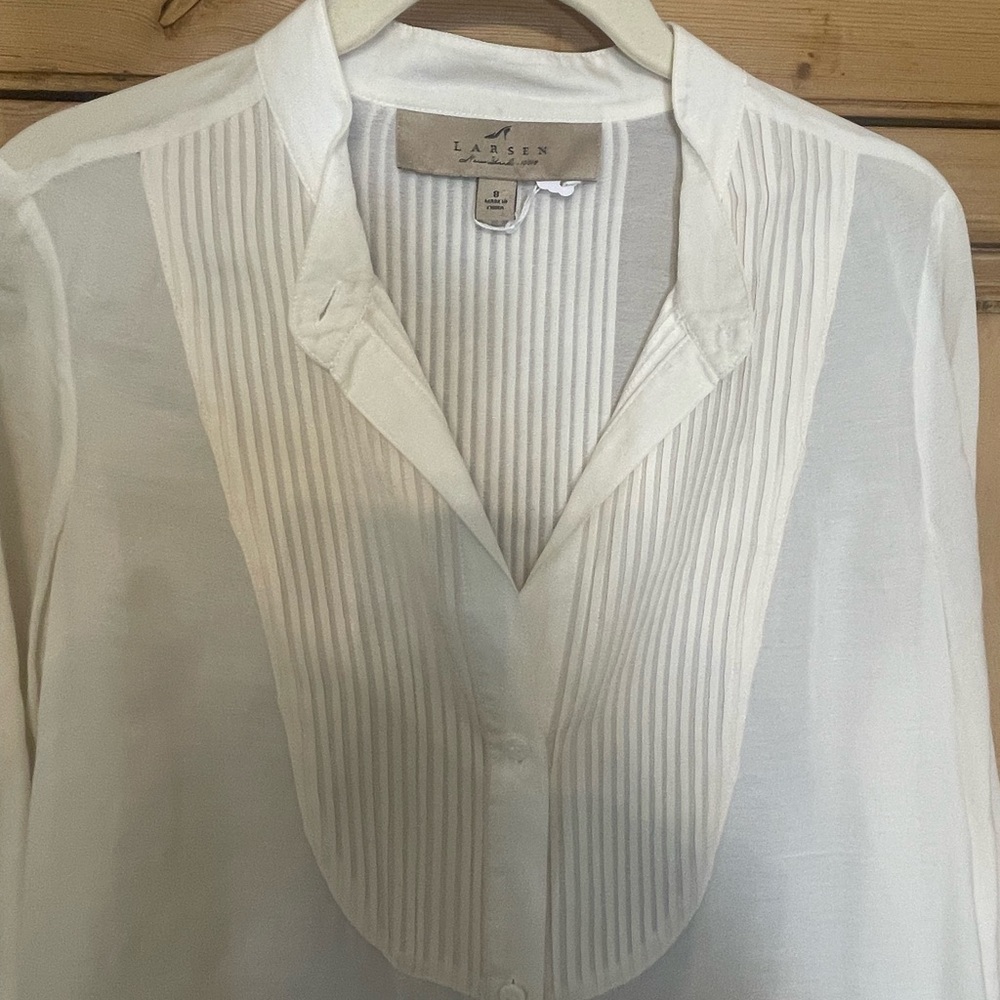 Tuxedo style tunic  Button-Up Women's Blouse